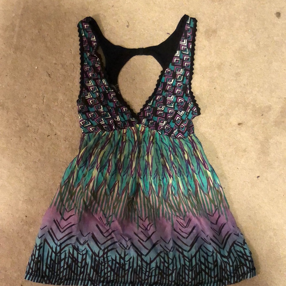 Buffalo David Bitton Print Tank with Keyhole Back